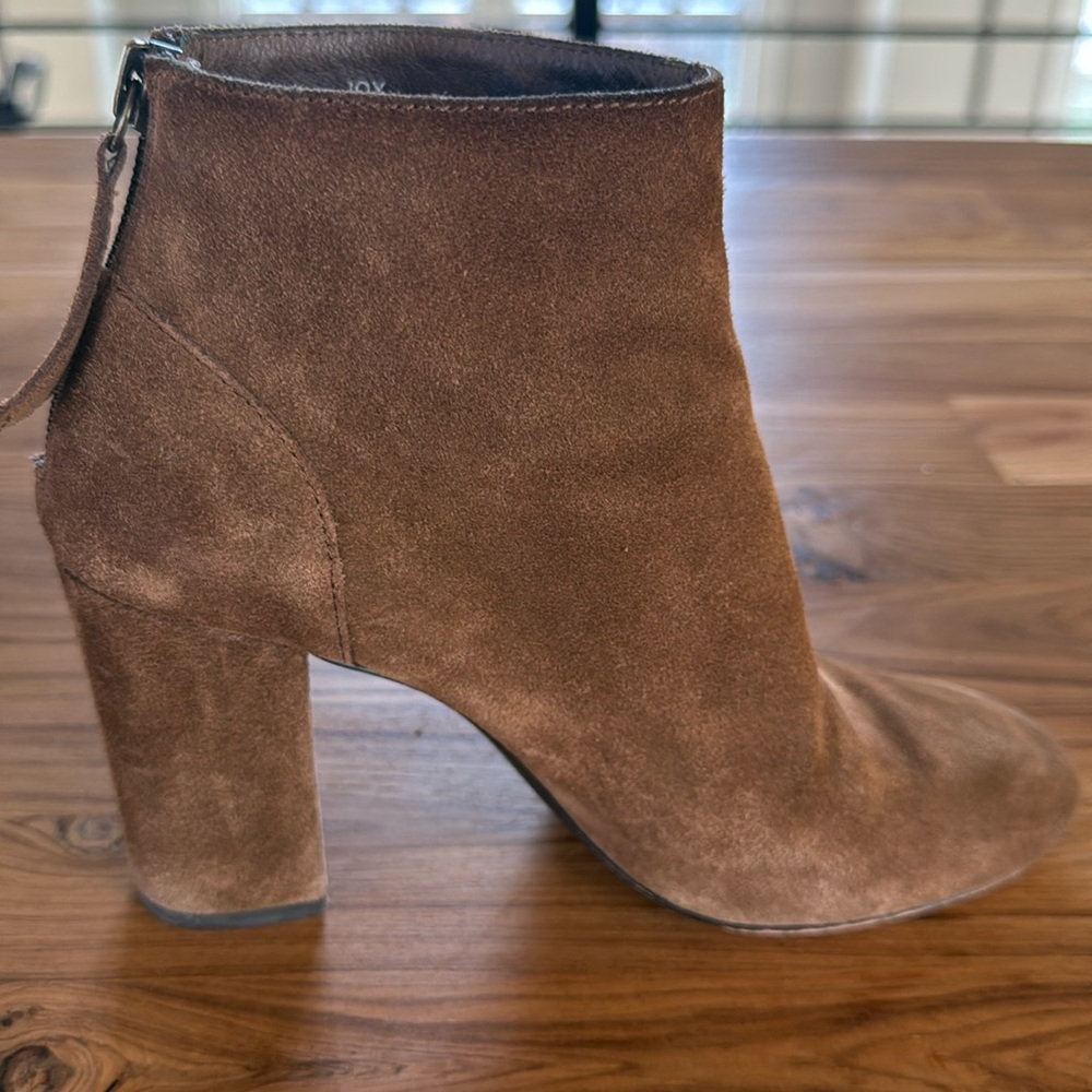 Ash suede leather booties. Size 6. Back zipper. 3.5”heel. Good condition